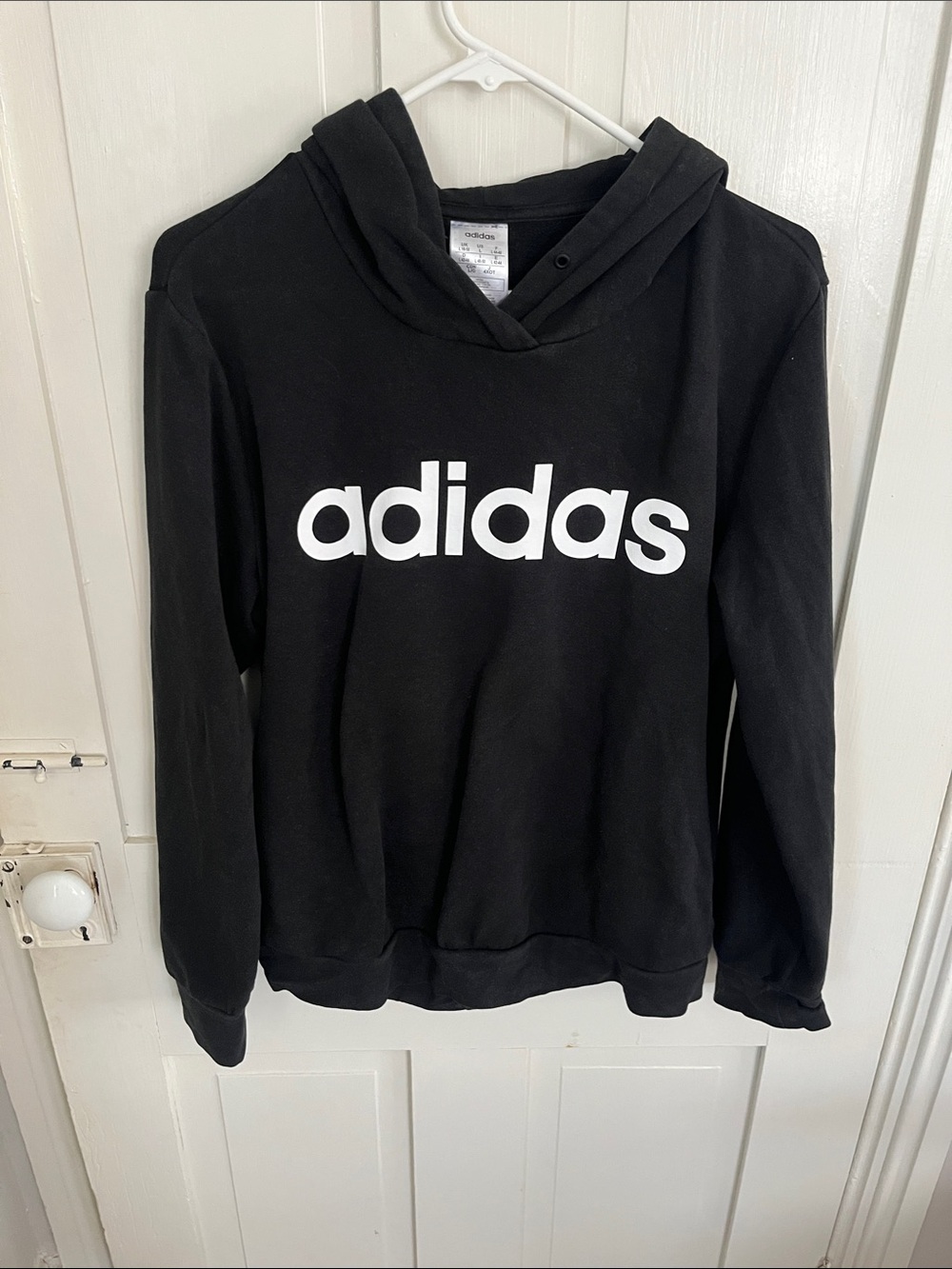 adidas Black Hoodie with White Logo - Women's